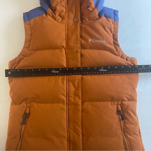 Columbia Winter Challenger 550 Down Vest Women M Sherpa Hooded Full Zip Puffer - Picture 15 of 16